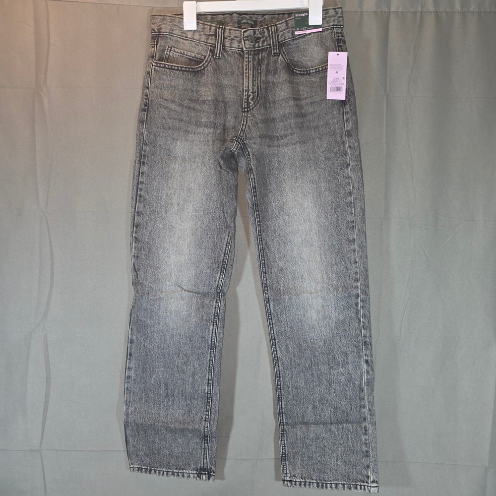 Wild Fable Gray Acid Wash Low Rise Straight Leg Rigid Denim Jeans 8L 32 Inseam